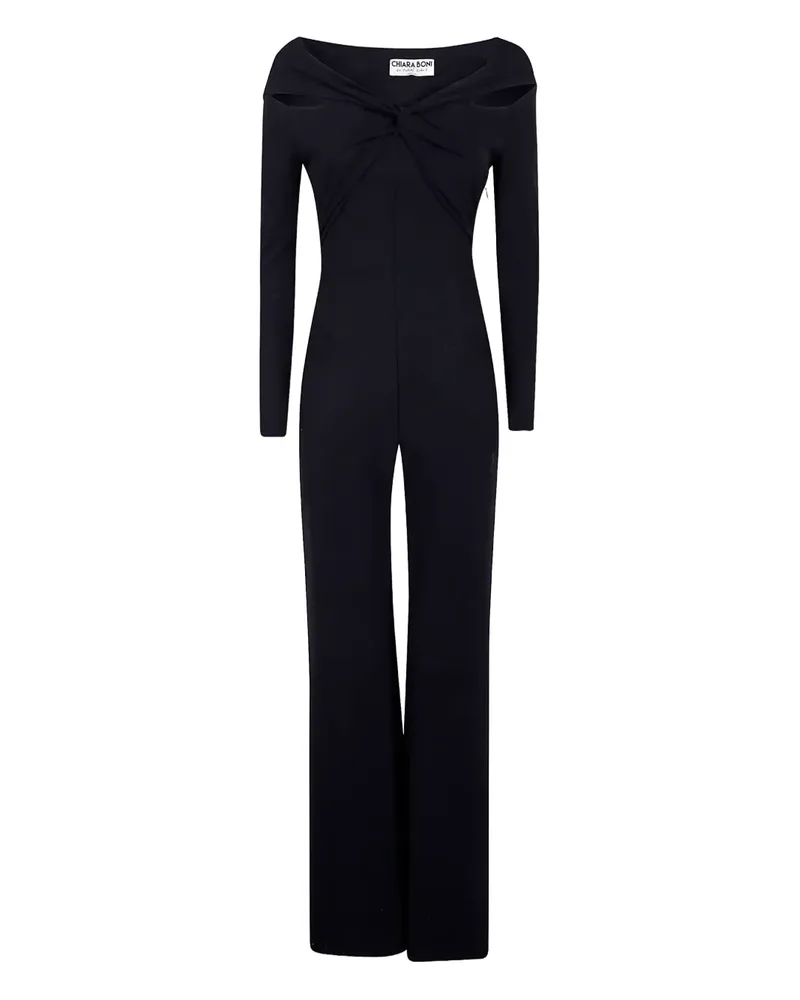 Chiara Boni Jumpsuit mit verdrehtem Kragen - Schwarz Schwarz