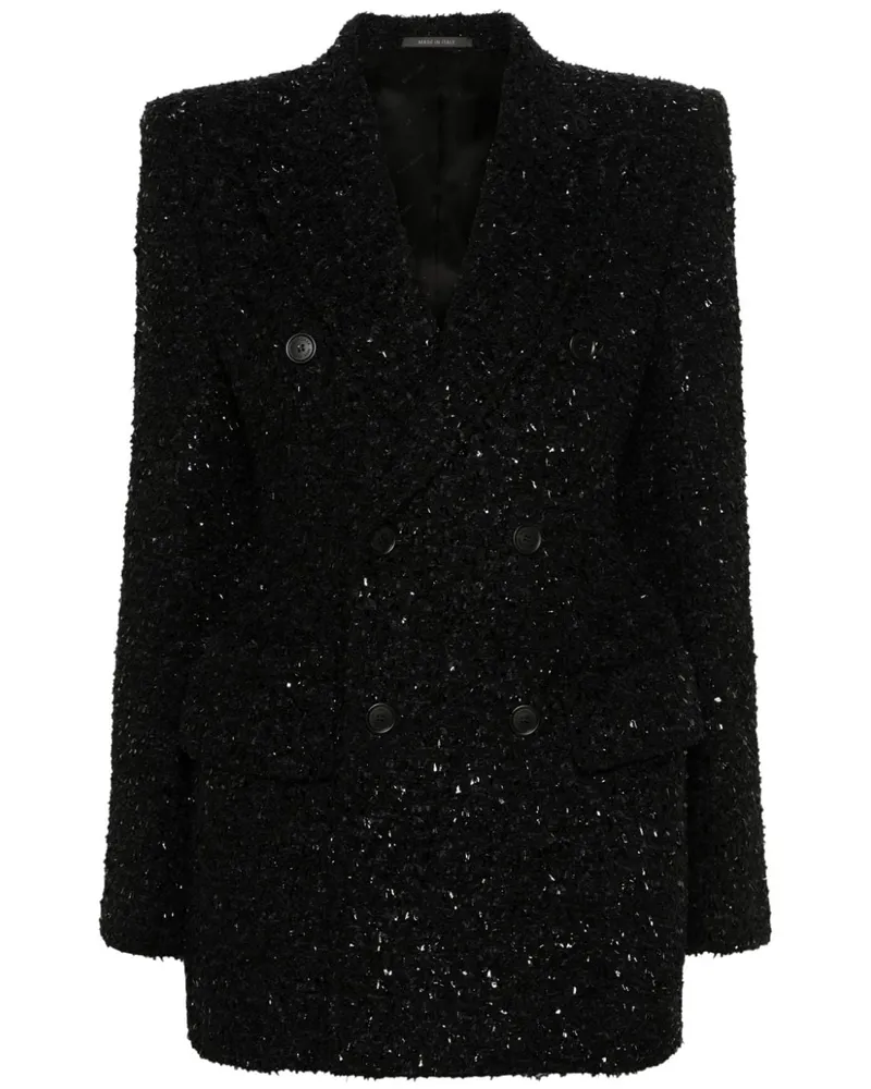 Balenciaga Doppelreihiges Bouclé-Sakko - Schwarz Schwarz