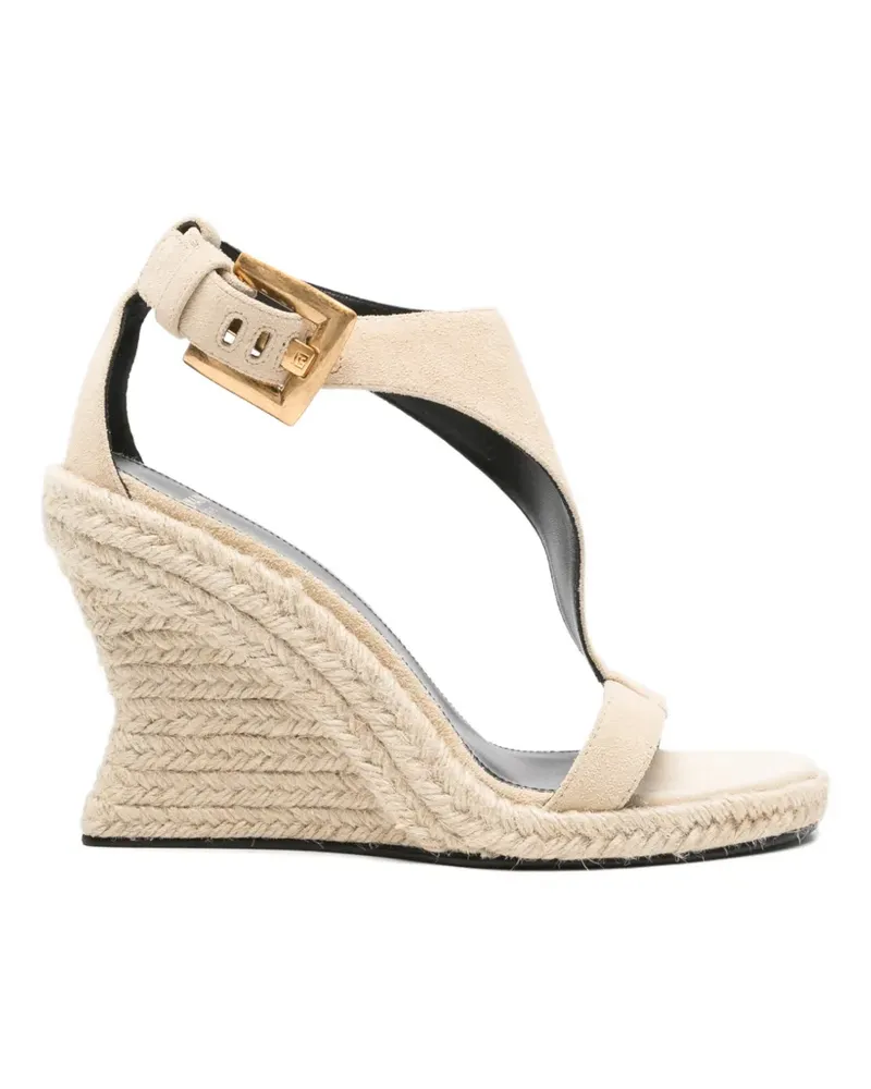 Balmain Anthem wedge espadrilles - Nude Nude