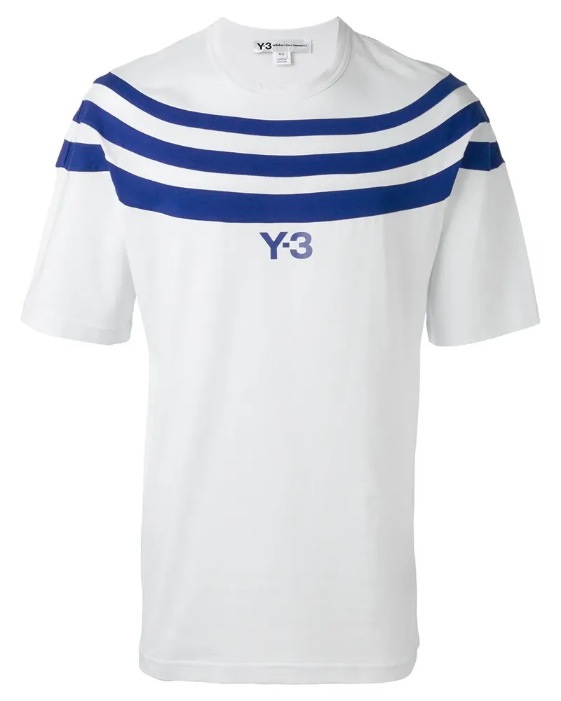Y-3 Gestreiftes T-Shirt - Weiß Weiß