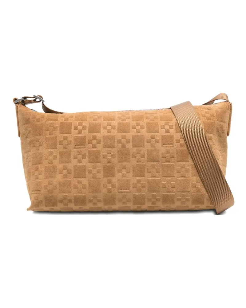 Sandro Kuriertasche mit eingeprägtem Muster - Braun Braun