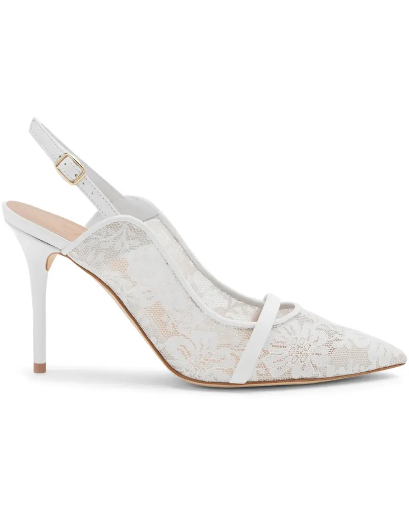 Malone Souliers Marion Slingback-Mules mit Spitze 85mm - Weiß Weiß