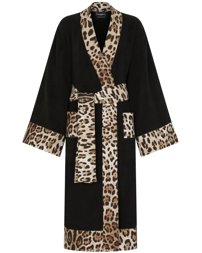 Dolce & Gabbana Bademantel aus Frottee - Schwarz Schwarz