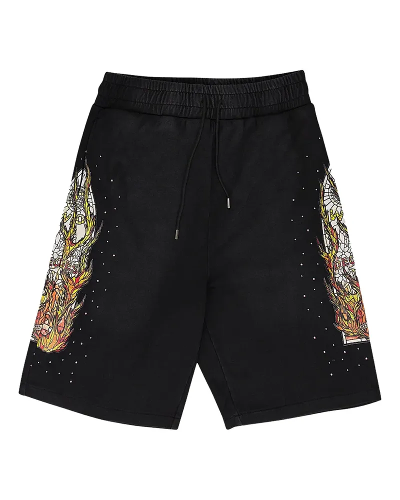 WHO DECIDES WAR Shorts mit Kordelzug - Schwarz Schwarz