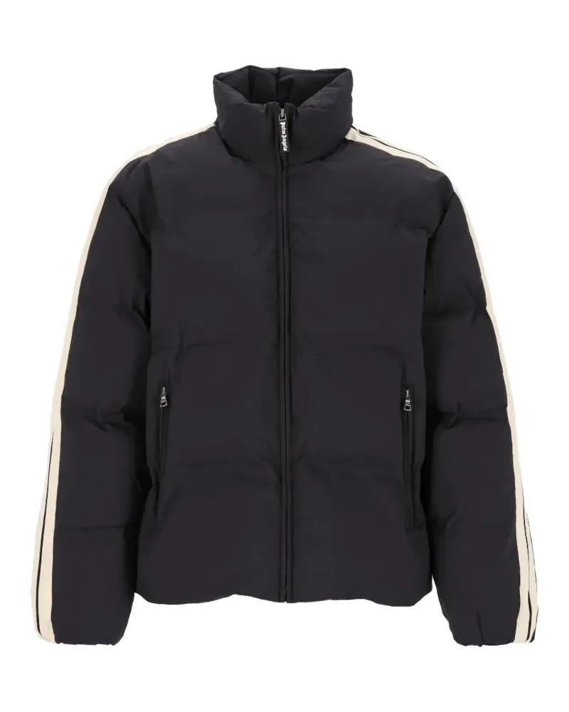 Palm Angels logo-print side-stripe puffer jacket - Schwarz Schwarz
