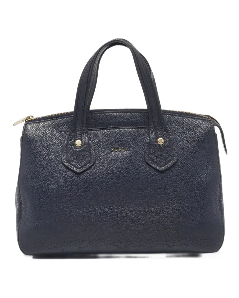 Furla medium leather tote bag - Blau Blau