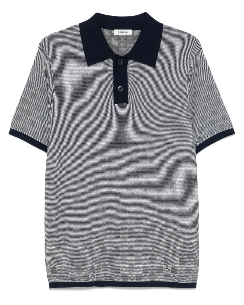 Sandro Square Cross Poloshirt - Blau Blau