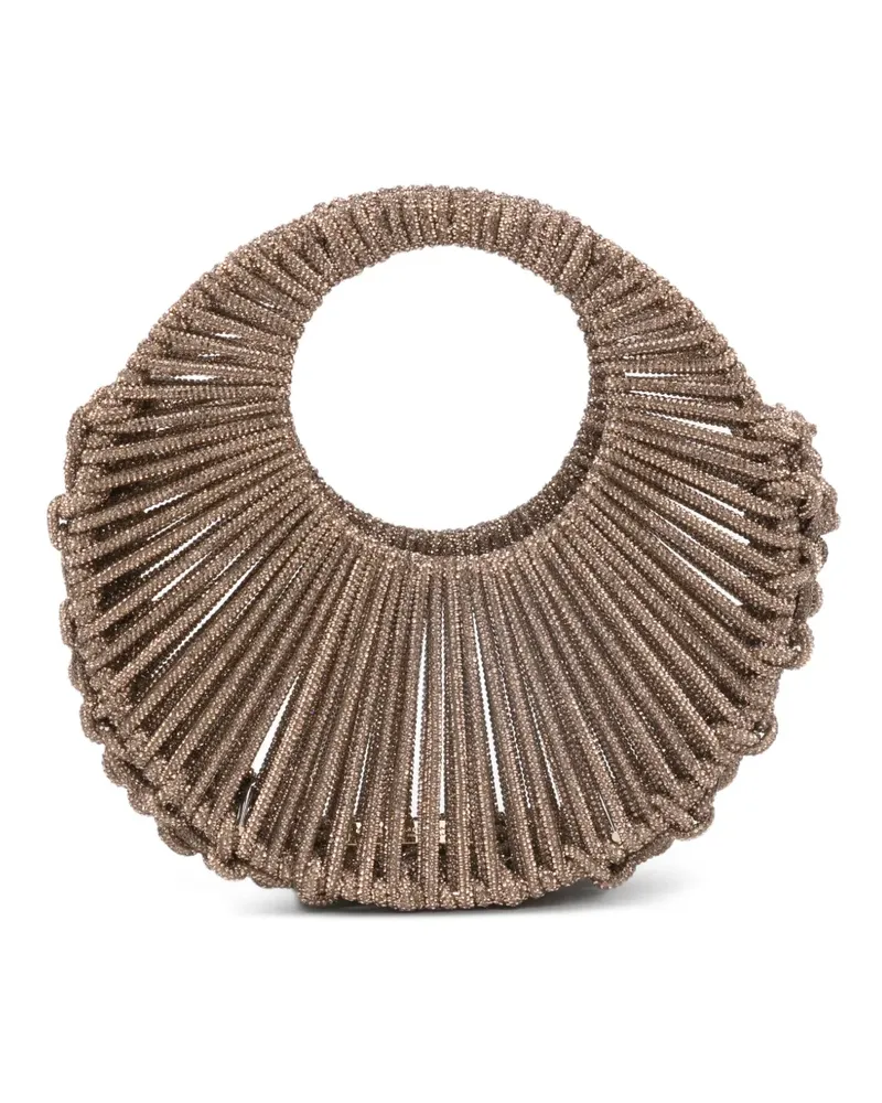 HIBOURAMA Jaya woven handle tote bag - Braun Braun