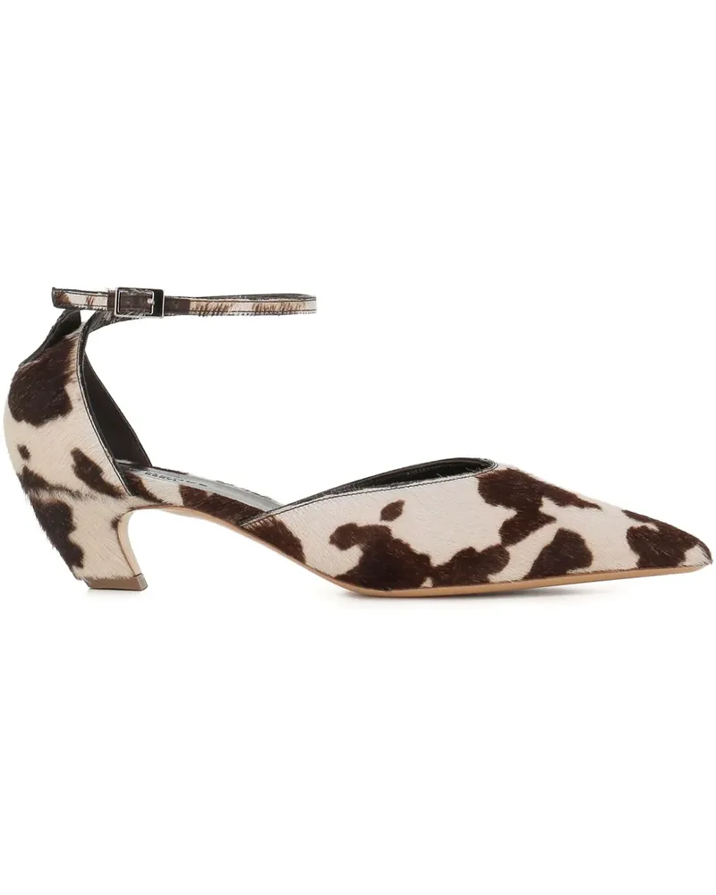 Le Monde Béryl Spitze Pumps mit Knöchelriemen - Nude Nude