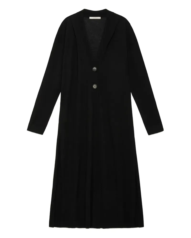 Maliparmi Geknöpfter Kapuzenmantel - Schwarz Schwarz