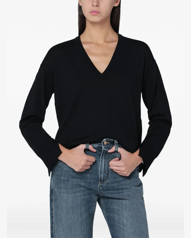 Roberto Collina Pullover mit V-Ausschnitt - Schwarz Schwarz