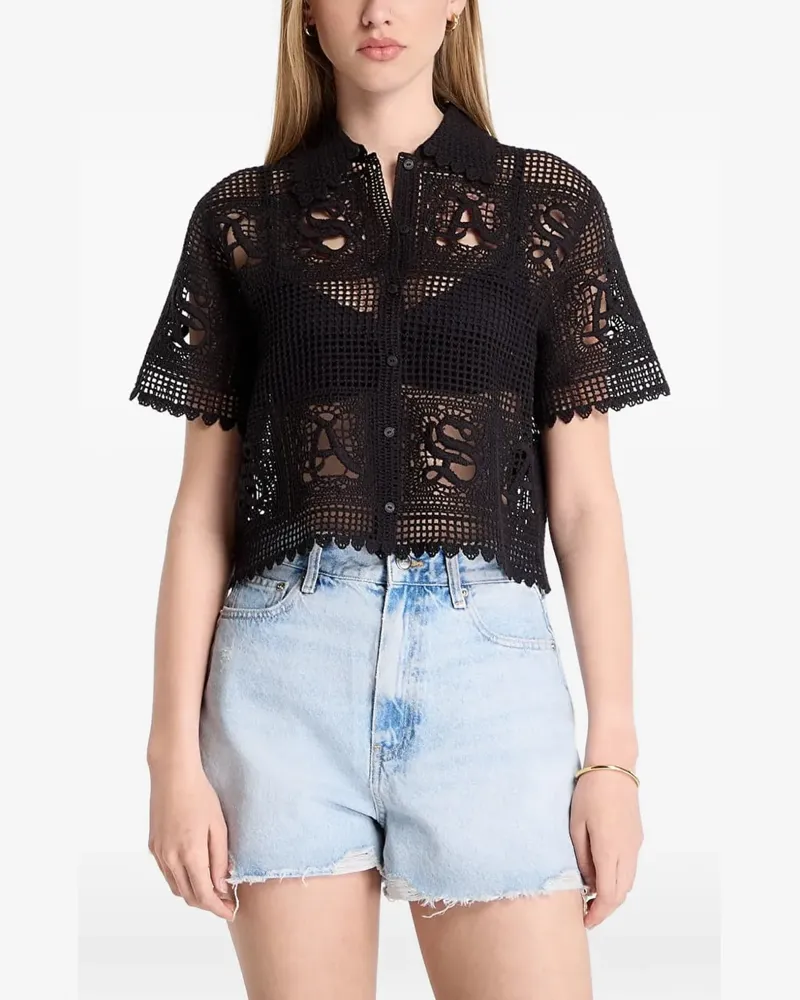 AllSaints Kyra scalloped-edge shirt - Schwarz Schwarz