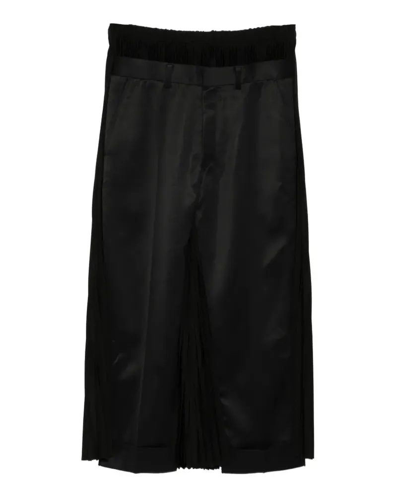 Junya Watanabe pleated-panel trousers - Schwarz Schwarz