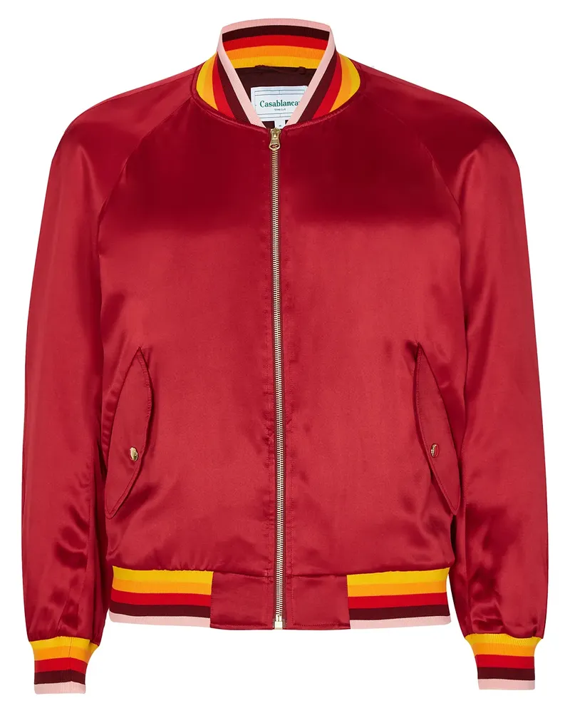 Casablanca Paris Bomberjacke mit "Morocco"-Stickerei - Rot Rot
