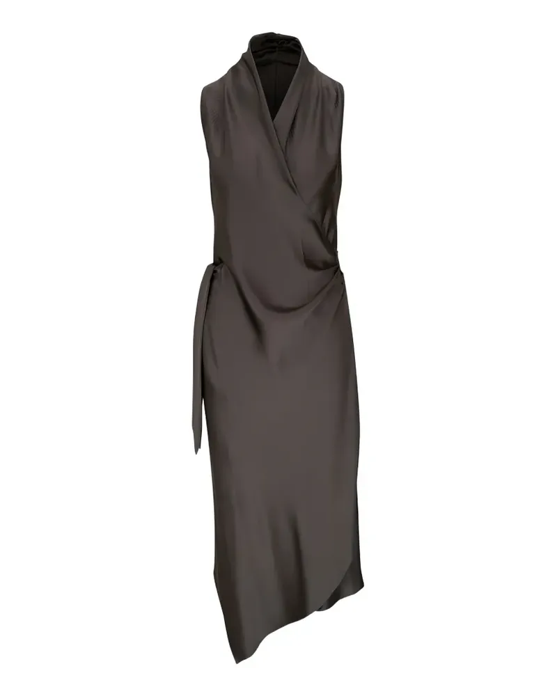 Peter Cohen wrap tie midi dress - Grau Grau