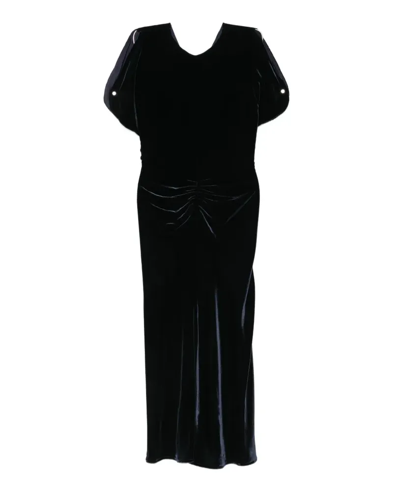 Victoria Beckham Gerafftes Bela Midikleid aus Samt - Blau Blau