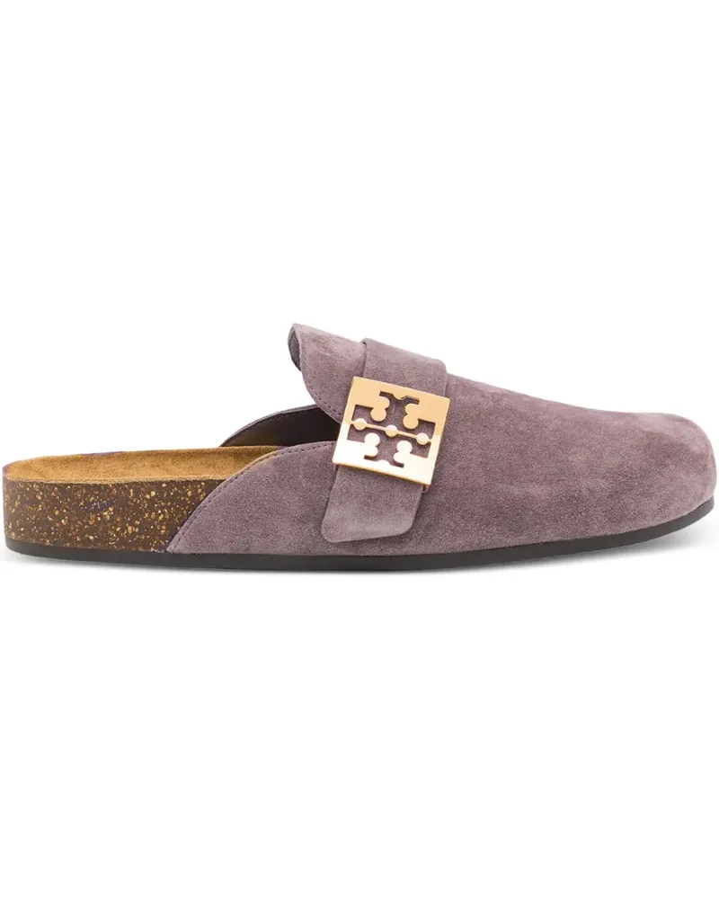 Tory Burch Mellow Wildleder-Mules mit Metall-Logo - Violett Violett