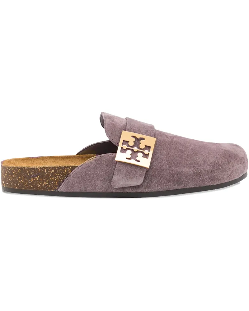 Tory Burch Mellow Wildleder-Mules mit Metall-Logo - Violett Violett