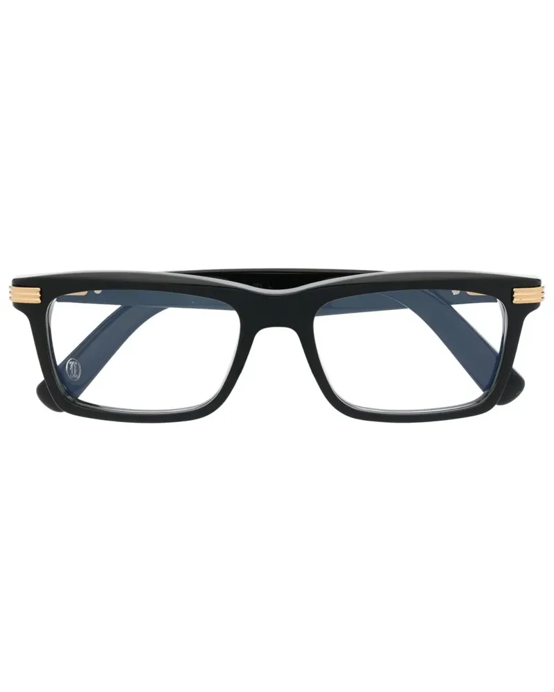 Cartier Brille mit eckigem Gestell - Schwarz Schwarz