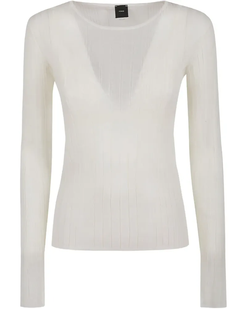 Pinko Gerippter Pullover - Weiß Weiß