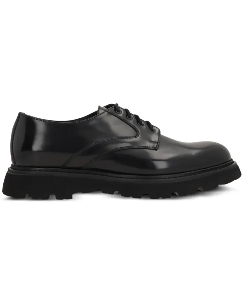 Doucal´s Derby-Schuhe aus gebürstetem Leder - Schwarz Schwarz