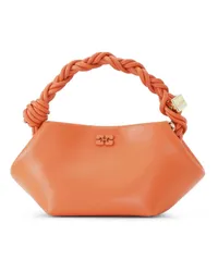 Ganni Mini Bou Tote Bag mit Logo-Schild Orange