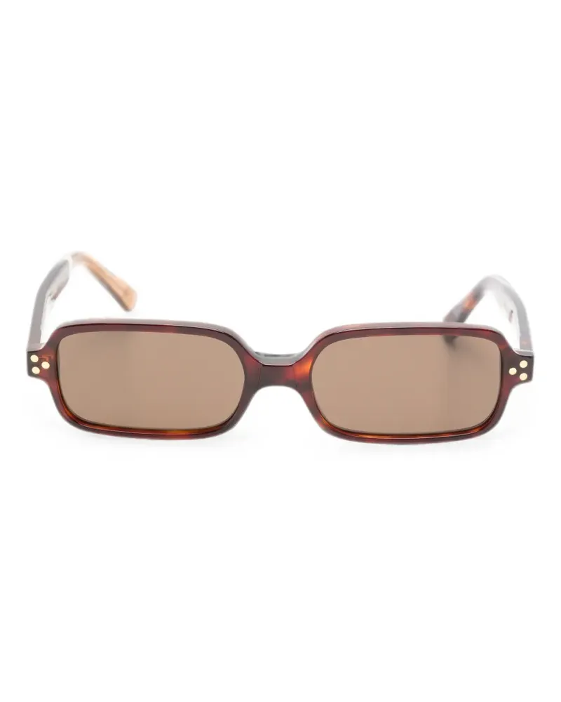 SNOB Milano Eckige Sonnenbrille in Schildpattoptik - Braun Braun