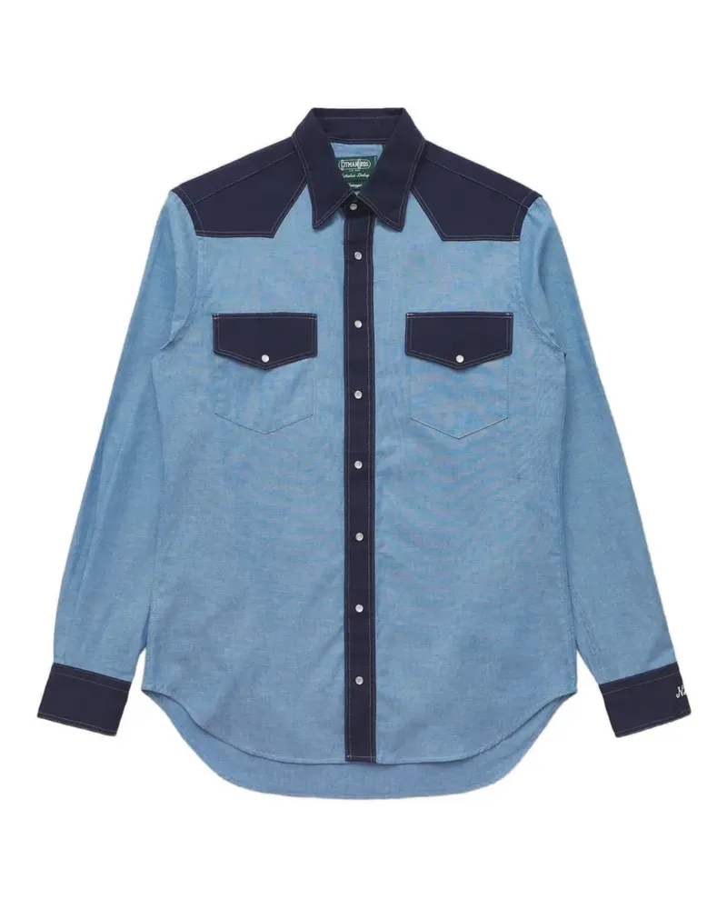 Nicholas Daley Westernhemd mit Einsätzen - Blau Blau