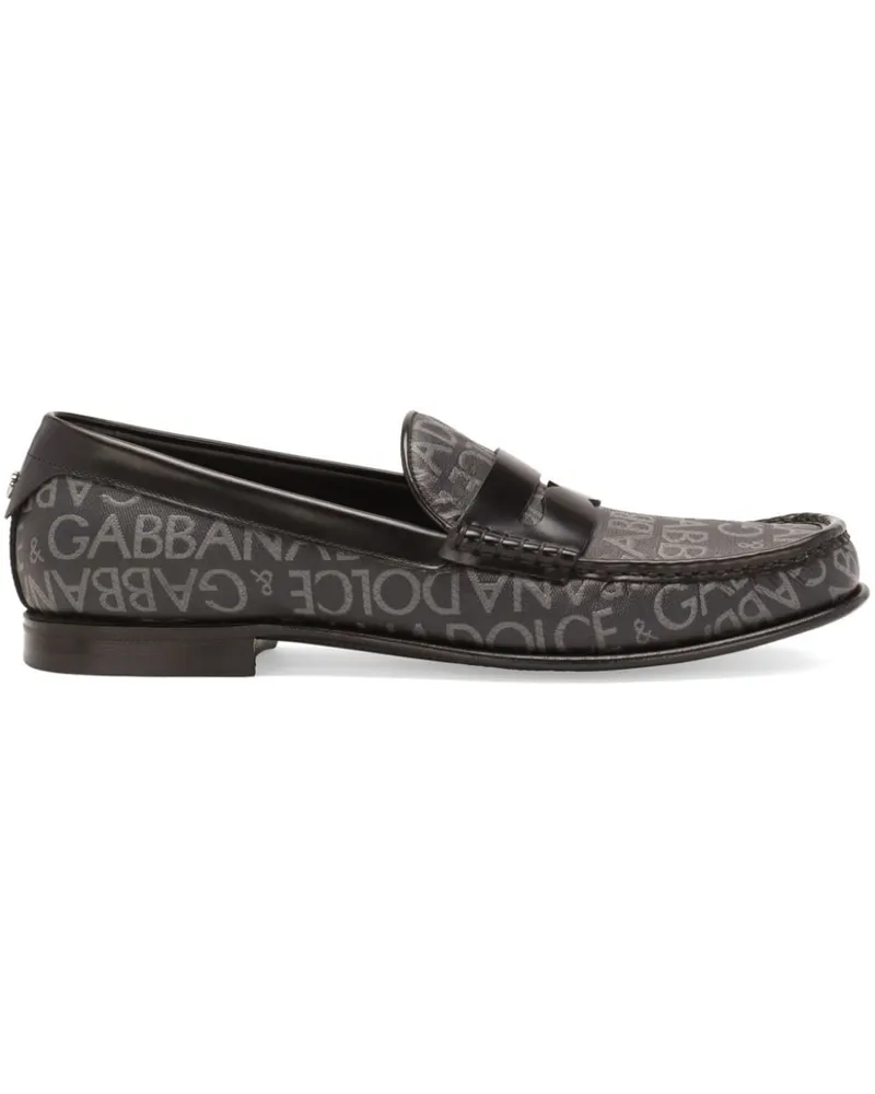 Dolce & Gabbana Loafer mit Logo-Print - Schwarz Schwarz