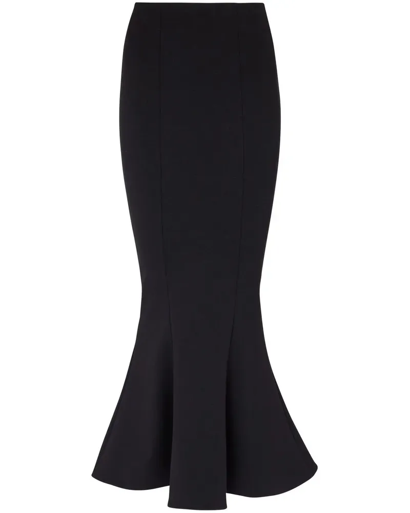 Balmain Midirock mit Rüschen - Schwarz Schwarz