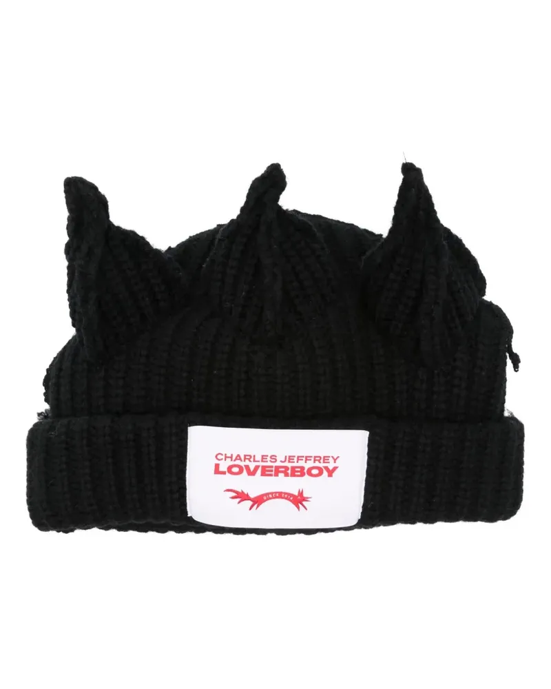 Charles Jeffrey Loverboy Beanie mit Kronendetail - Schwarz Schwarz