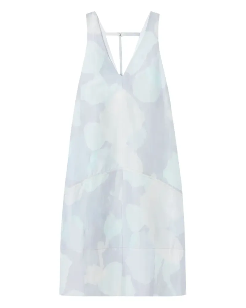 Lee Mathews Avery Midikleid mit V-Ausschnitt - Blau Blau