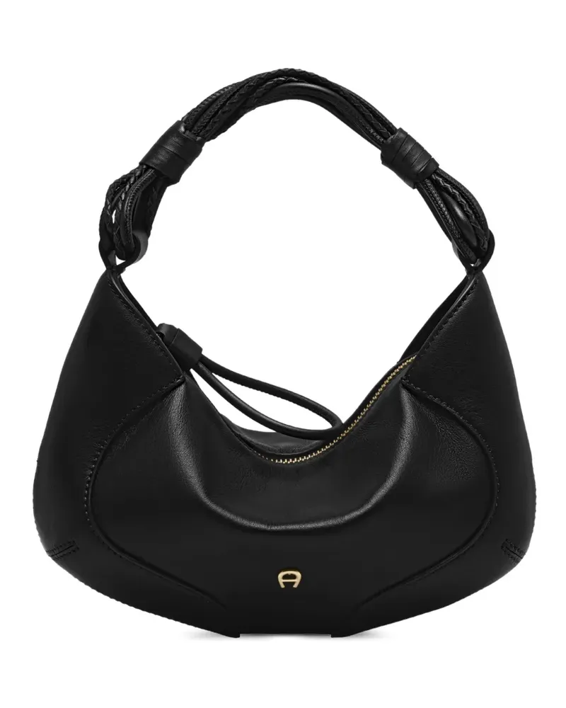 Aigner Kleine Giara Tote Bag mit Flechtriemen - Schwarz Schwarz
