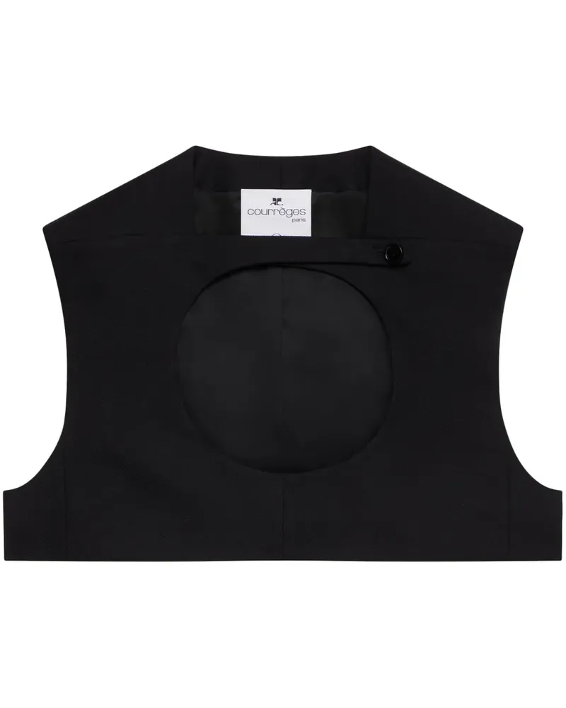 Courrèges Cropped-Top aus Schurwolle - Schwarz Schwarz
