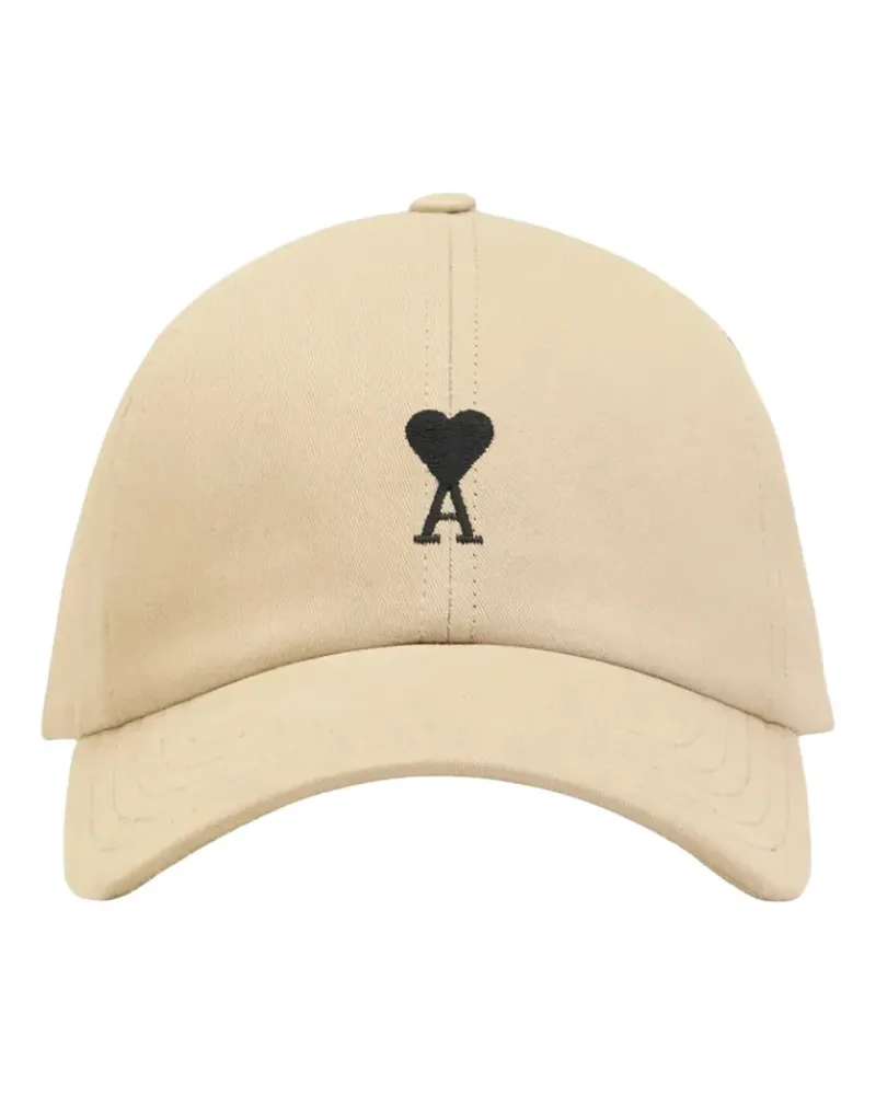 AMI Paris logo-embroidered cap - Nude Nude