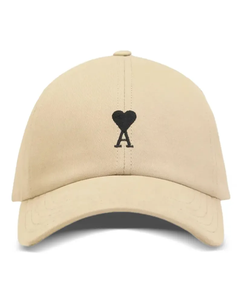 AMI Paris Baseballkappe mit Logo-Stickerei - Nude Nude
