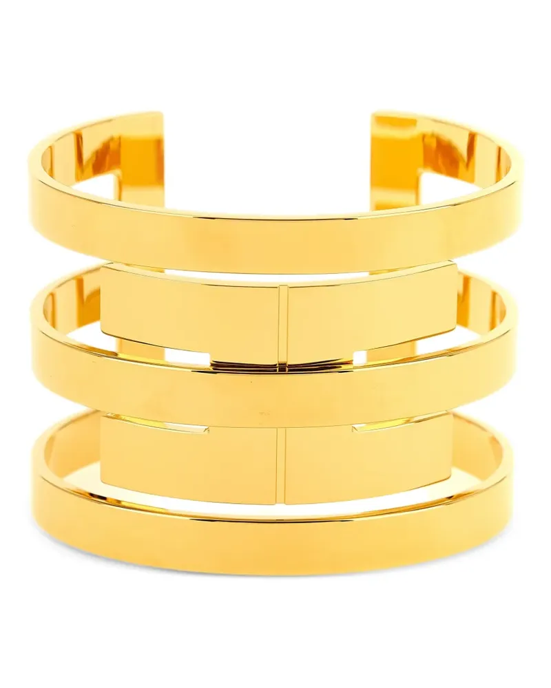Elisabetta Franchi rigid cuff bracelet - Gold Gold
