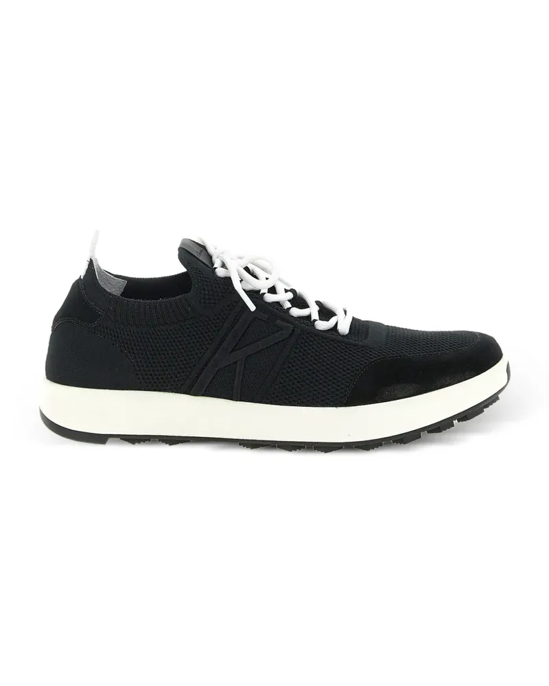 Kiton suede-trim slip-on sneakers - Schwarz Schwarz