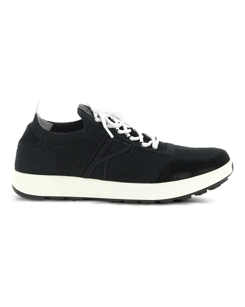 Kiton Slip-On-Sneakers mit Wildlederbesatz - Schwarz Schwarz