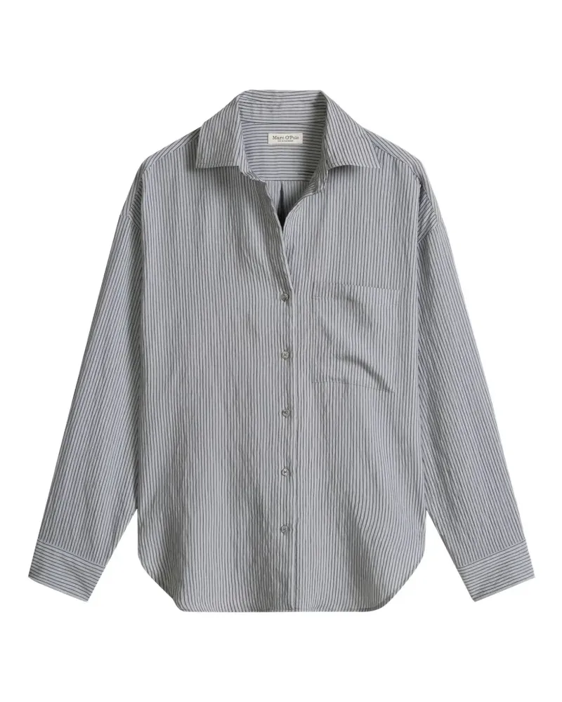 Marc O'Polo Gestreiftes Hemd mit langen Ärmeln - Blau Blau
