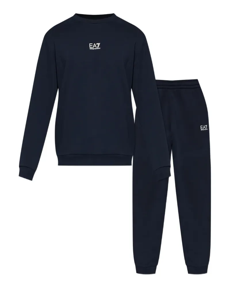 EA7 logo-print tracksuit - Blau Blau