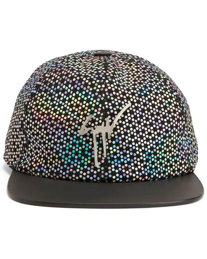 Giuseppe Zanotti Cohen Baseballkappe mit Pailletten - Schwarz Schwarz