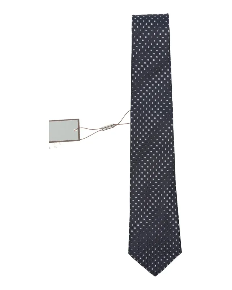 Canali geometric-pattern silk tie - Blau Blau