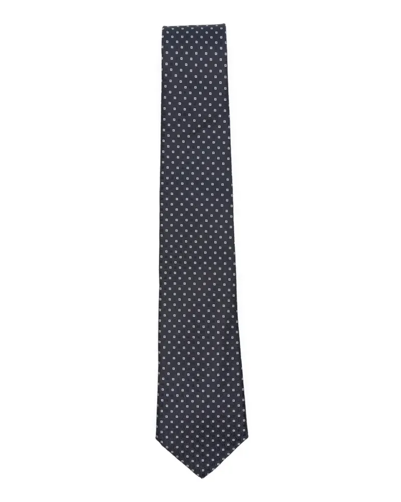 Canali geometric-pattern silk tie - Blau Blau