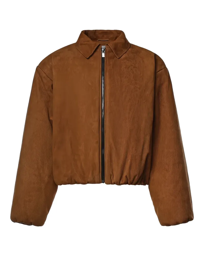 Magda Butrym corduroy-effect leather bomber jacket - Braun Braun