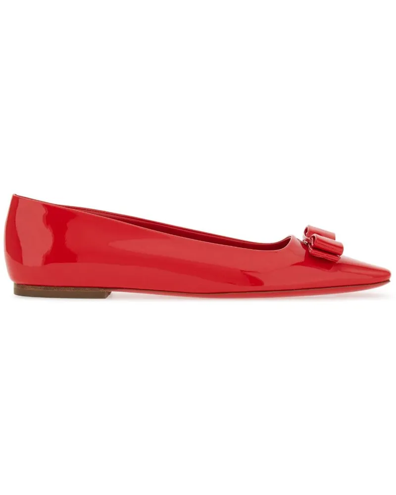 Ferragamo Ballerinas mit Schleife Rot