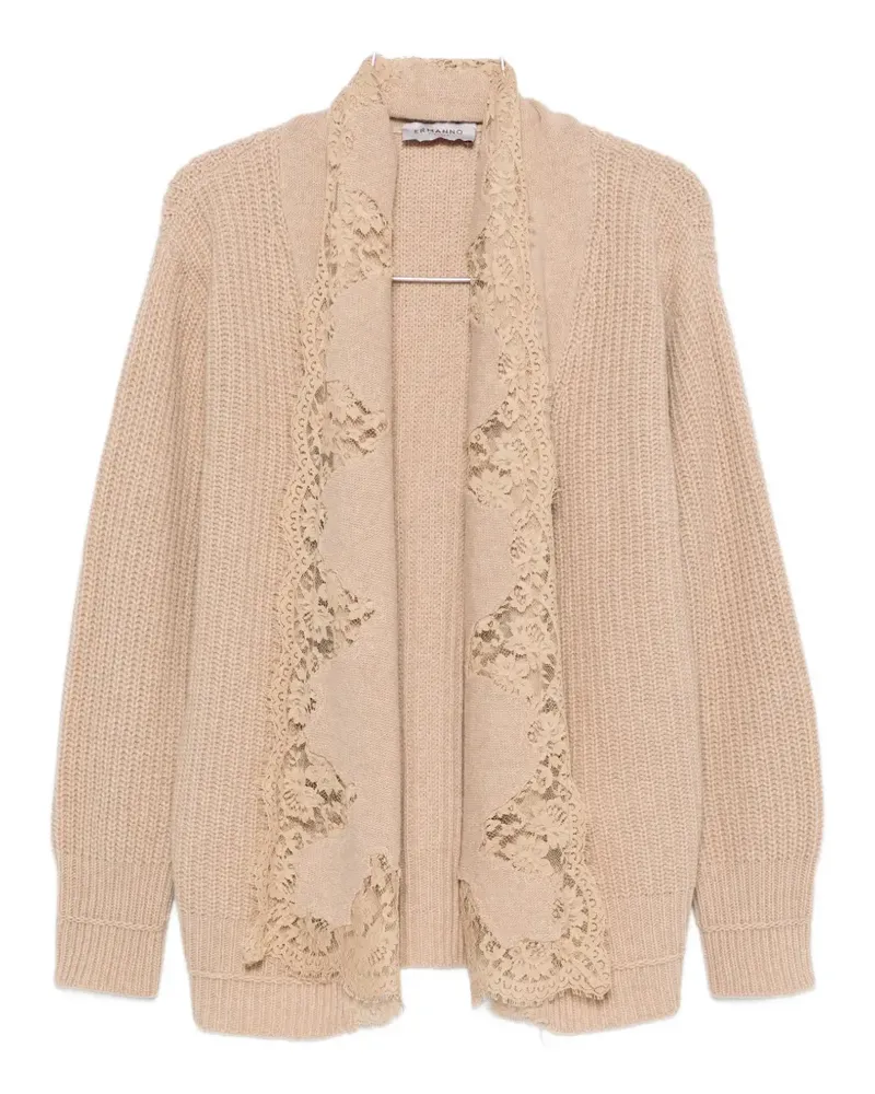 Ermanno Scervino lace-trim cardigan - Nude Nude