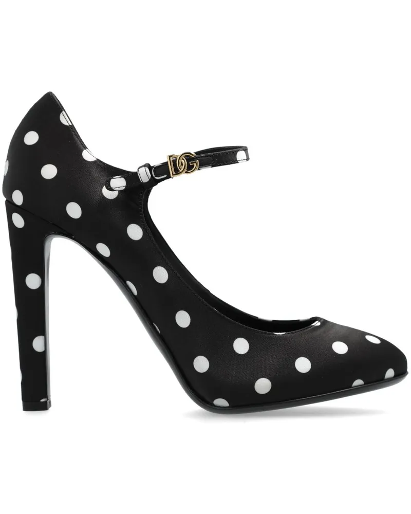 Dolce & Gabbana Mary Janes mit Polka Dots 105mm - Schwarz Schwarz
