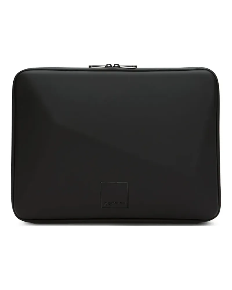 Karl Lagerfeld Laptophülle mit Logo-Patch - Schwarz Schwarz