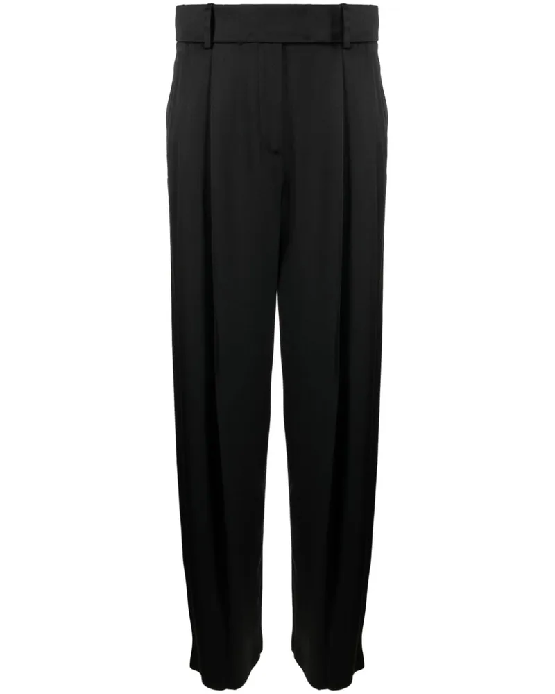 Giorgio Armani Weite Hose mit Falten - Schwarz Schwarz